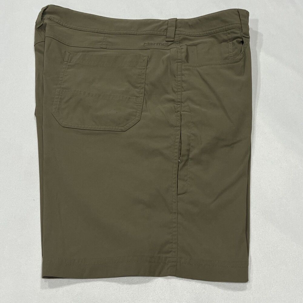 Marmot Khaki Green Nylon Hiking Cargo Outdoor Stretch Shorts Mens Size 38 XXL